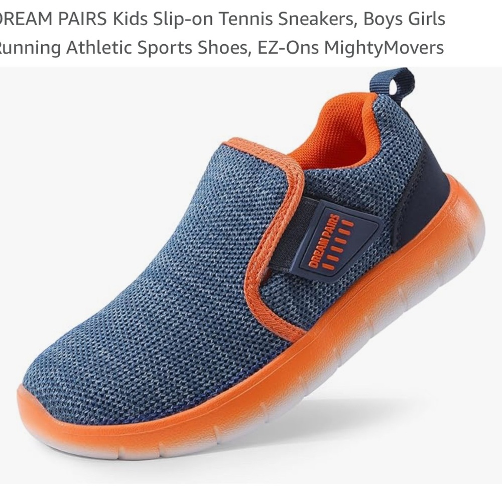 DREAM PAIRS Kids Slip-on Sneakers - Blue and Orange